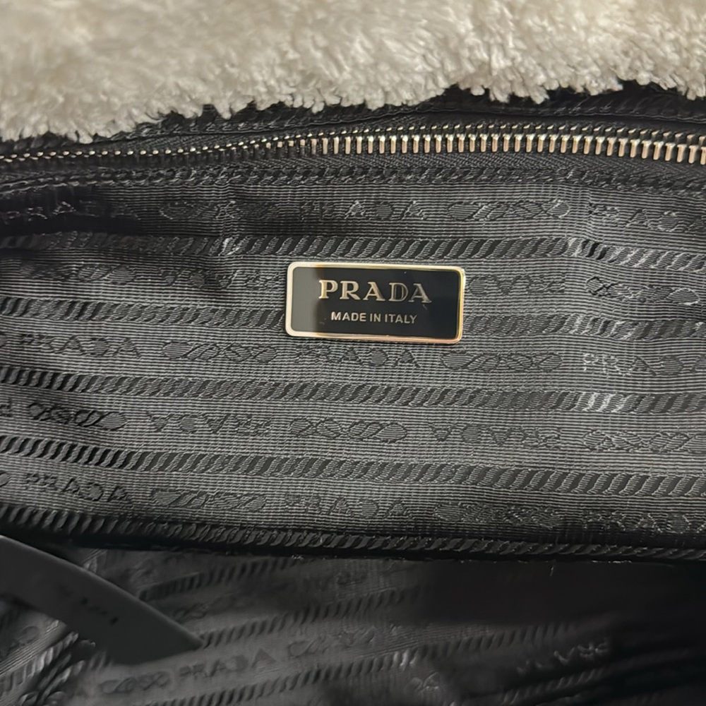 100% authentic Prada Plush terry White Tote bag beach bag with Logo - Picture 7 of 9